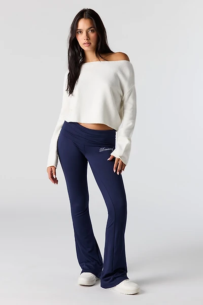 Legging à jambe évasée avec motif brodé