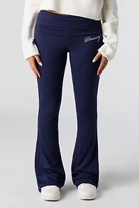 Legging à jambe évasée avec motif brodé