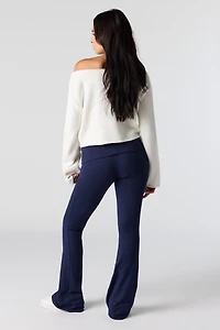 Legging à jambe évasée avec motif brodé