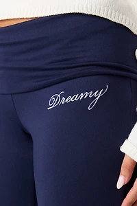 Legging à jambe évasée avec motif brodé