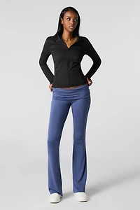 Legging doux évasé à taille repliée