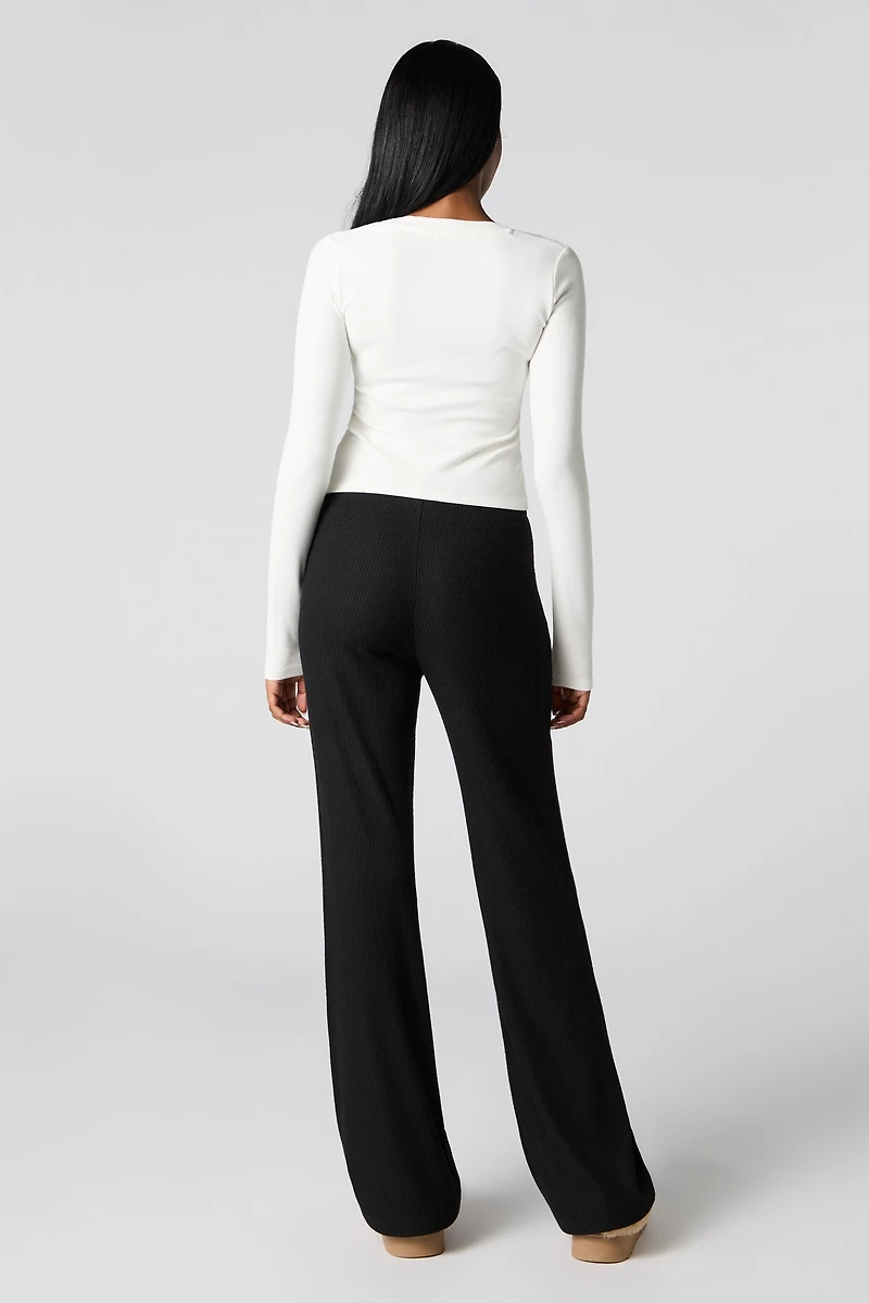 Ribbed Wide Leg Pant