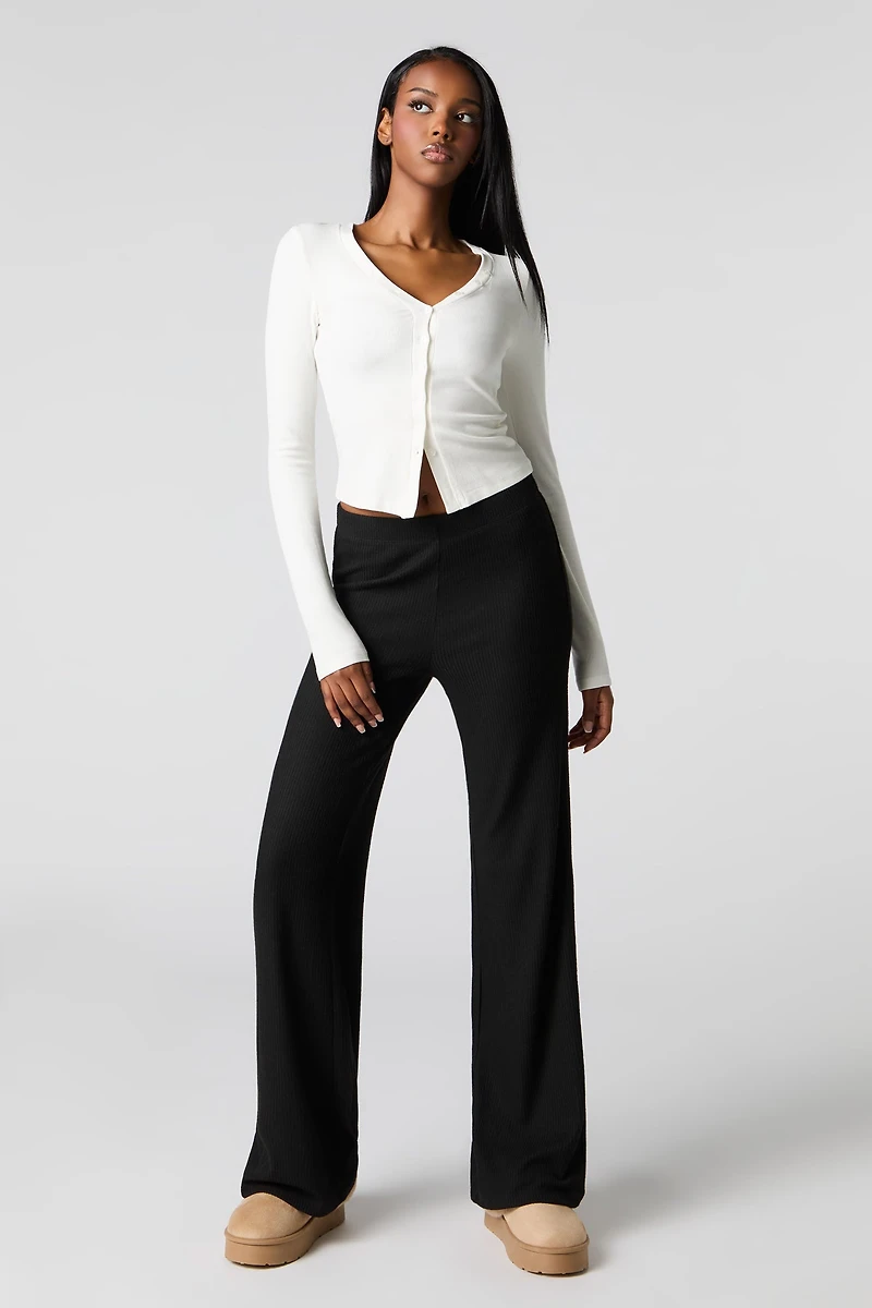 Ribbed Wide Leg Pant