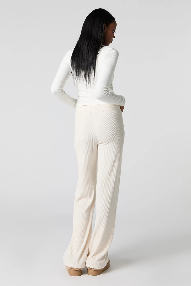Ribbed Wide Leg Pant