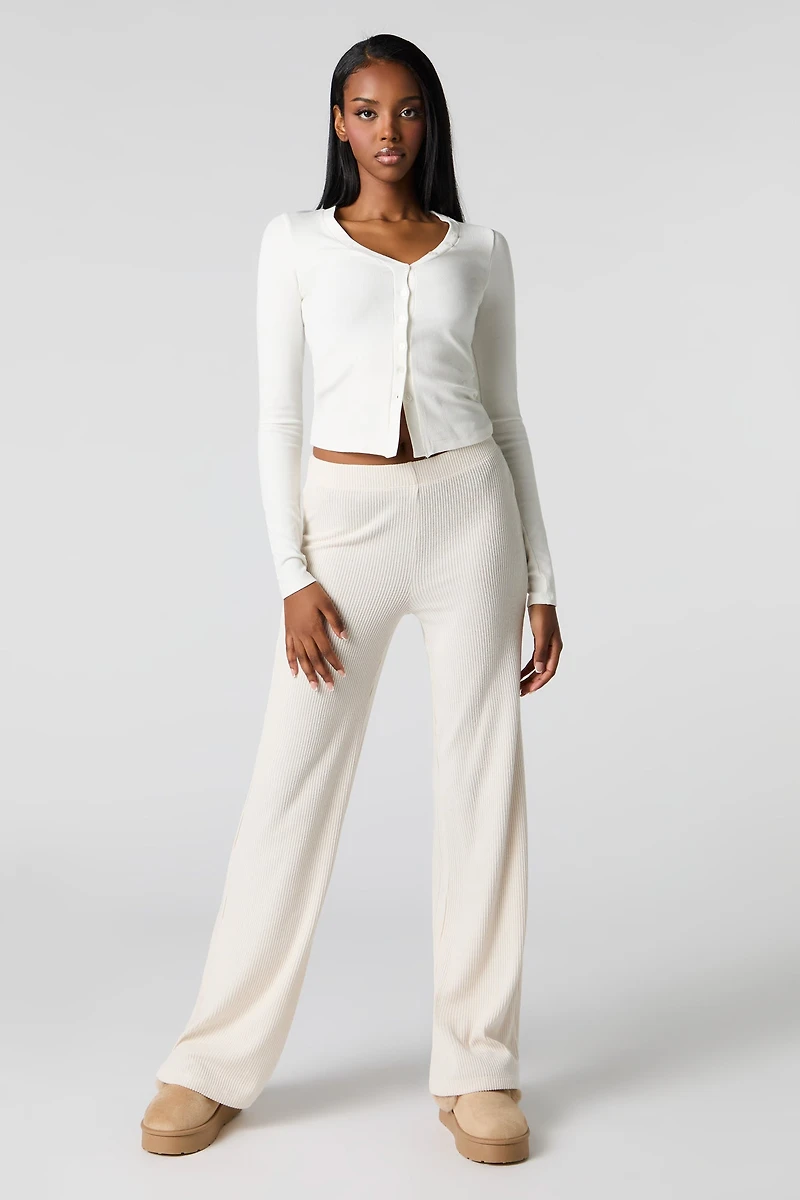 Ribbed Wide Leg Pant