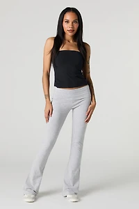 Legging à jambe évasée avec taille repliée