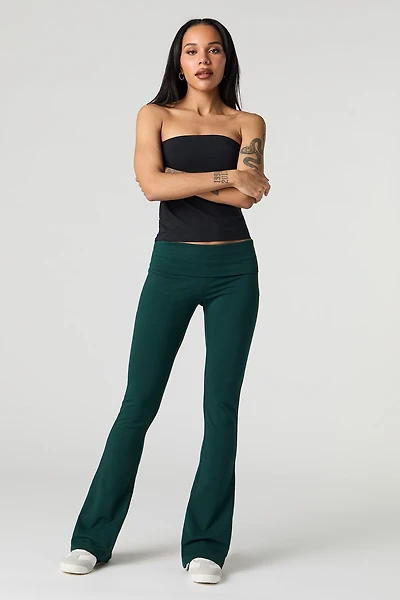 Foldover Waist Flare Legging