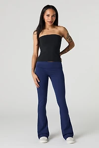 Legging à jambe évasée avec taille repliée