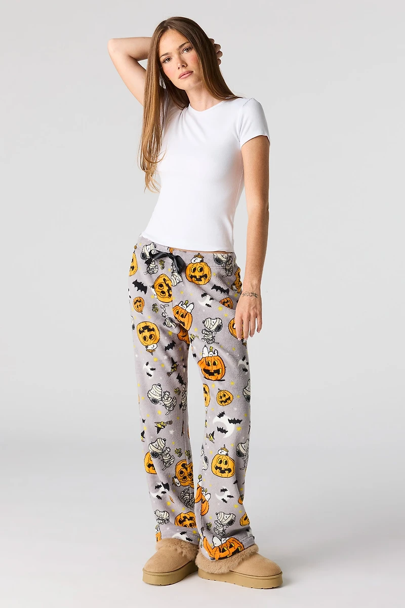 Pantalon de pyjama en peluche à imprimé Peanuts Halloween