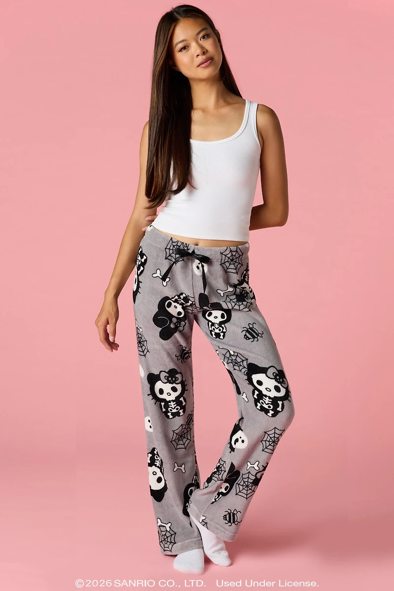 Pantalon de pyjama en peluche à imprimé Hello Kitty® & My Melody™ Halloween
