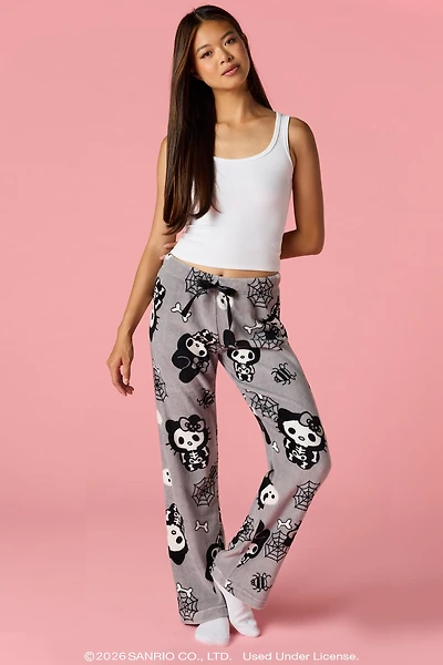 Pantalon de pyjama en peluche à imprimé Hello Kitty® & My Melody™ Halloween