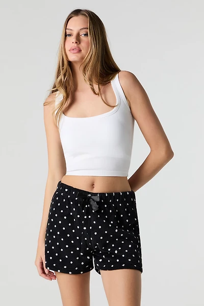 Plush Printed Pajama Short