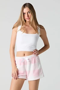 Short de pyjama pelucheux à imprimé