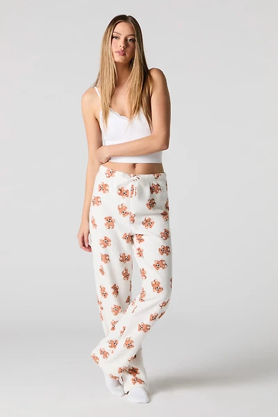 Pantalon de pyjama en peluche imprimé
