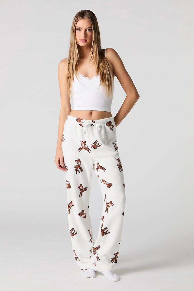 Pantalon de pyjama en peluche imprimé