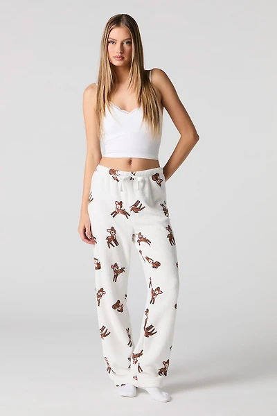 Pantalon de pyjama en peluche imprimé