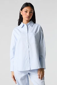 Haut de pyjama boutonné rayé à manches longues