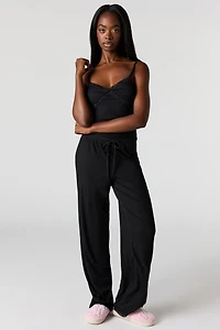 Ribbed Lace Tank & Pant Pajama Set