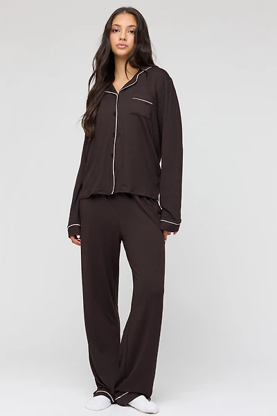 Button-Up Top & Pant Pajama Set