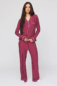 Long Sleeve Button-Up Top & Pant Pajama Set