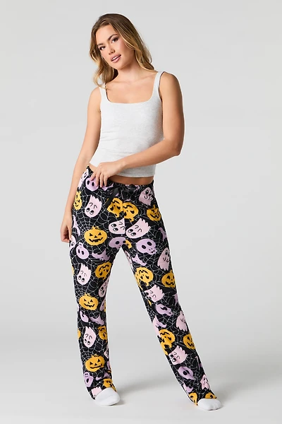 Halloween Print Plush Pajama Pant
