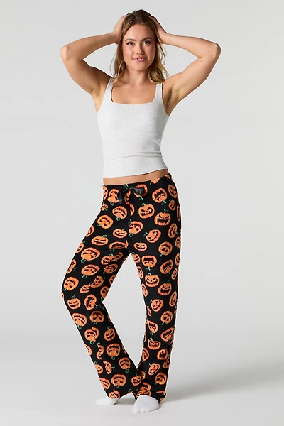 Halloween Print Plush Pajama Pant