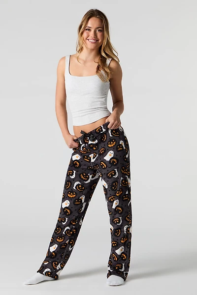 Halloween Print Plush Pajama Pant