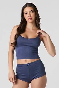 Pointelle Cami & Shortie 2 Piece Pajama Set