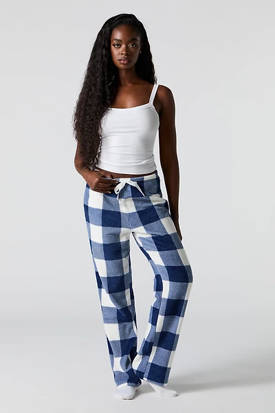 Pantalon de pyjama pelucheux à imprimé