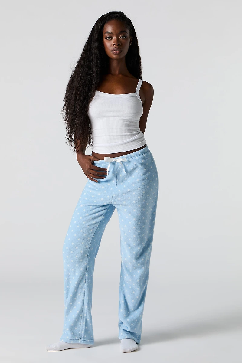 Pantalon de pyjama pelucheux à imprimé