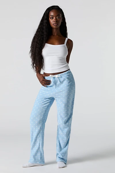 Pantalon de pyjama pelucheux à imprimé