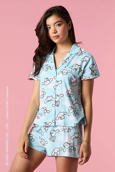 Cinnamoroll™ Button-Up Top & Short Pajama Set