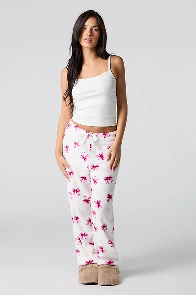 Pantalon de pyjama pelucheux à imprimé Cutesy