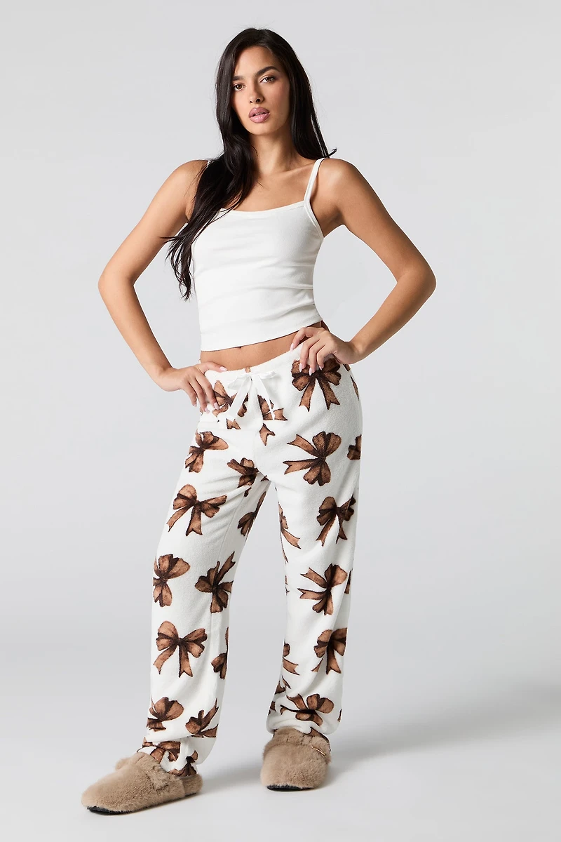 Cutesy Print Plush Pajama Pant