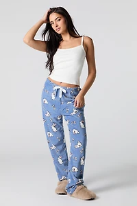 Cutesy Print Plush Pajama Pant