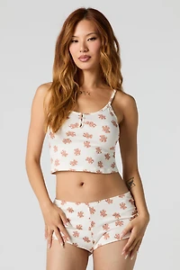 Ensemble-pyjama 2 pièces camisole et shortie imprimés