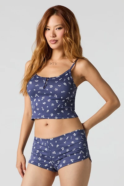 Ensemble-pyjama 2 pièces camisole et shortie imprimés