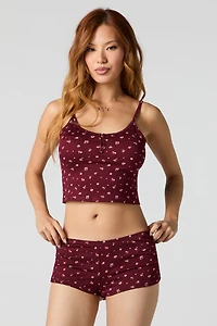 Ensemble-pyjama 2 pièces camisole et shortie imprimés