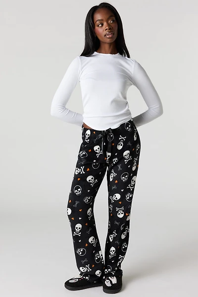 Halloween Print Plush Pajama Pant