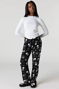 Halloween Print Plush Pajama Pant
