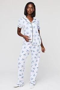 Ensemble pyjama avec haut boutonné et pantalon