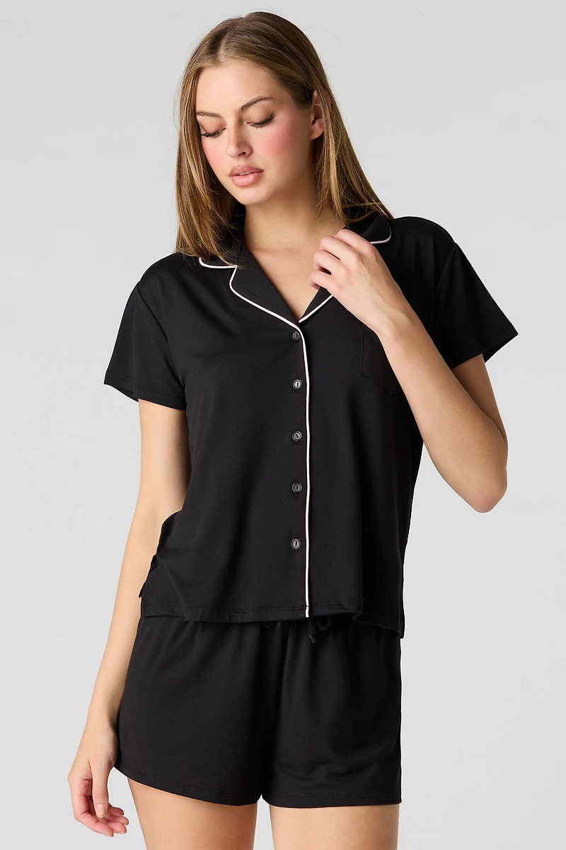 Button-Up Top & Short Pajama Set