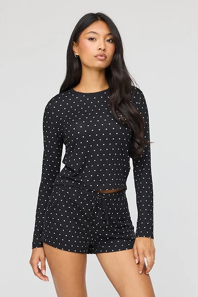 Long Sleeve Top & Short Pajama Set