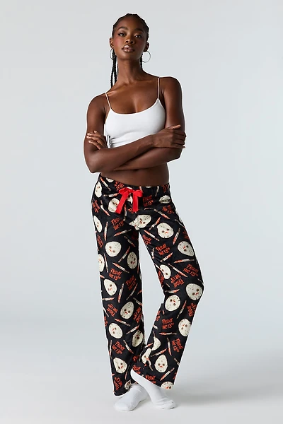 Printed Plush Pajama Pant