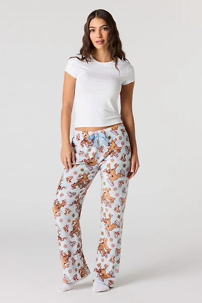 Holiday Printed Plush Pajama Pant