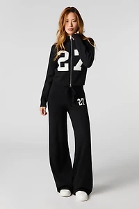 Number Jacquard Knit Pant