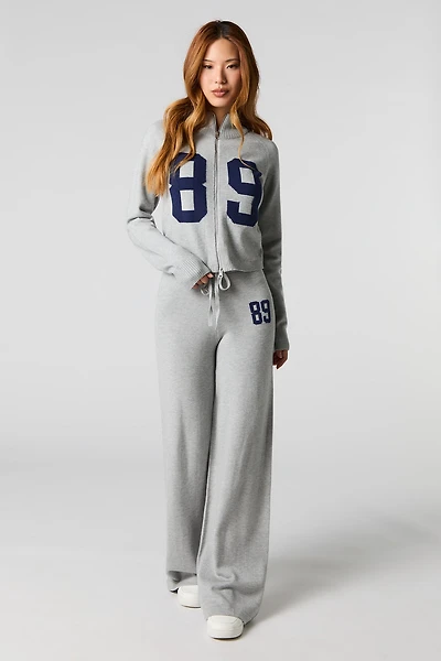 Pantalon en tricot jacquard à imprimé Numéro