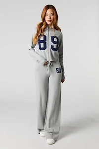 Number Jacquard Knit Pant