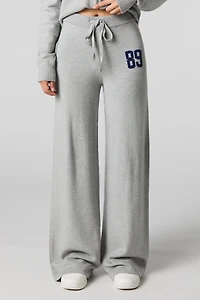 Number Jacquard Knit Pant