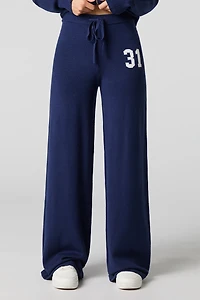 Number Jacquard Knit Pant